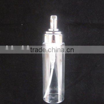 200ml PET bottle facial cleaners bottle with 42mm silver plated foam pump