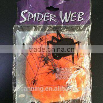 Halloween accessories/Halloween orange spider web party accessory/ crazy party decoration nylon web