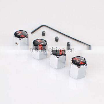 Tire Valve Cap With Lock Set Car Brand Logo
