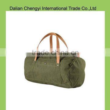 Lightweight solid color polyester sports duffel bags with pu handle