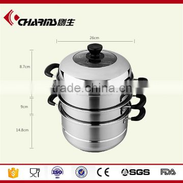 Charms stainless steel professional cookware steam cooking pot