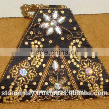 Handmade Black Zari Coin Bags, Coin Purse