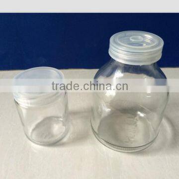 wholesale cheap tissue culture glass jar with plastic lid 240ml 350ml 600ml                        
                                                Quality Choice