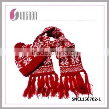 2015new design deerlet snow hats and scarf for christmas