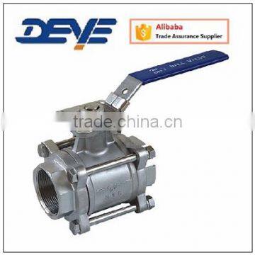 Ball Valve with Three-Piece Body Threaded NPT BSP 1000PSI 2000PSI with Direct Pad with ISO5211