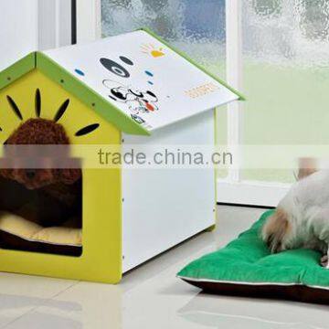 wooden dog house indoor