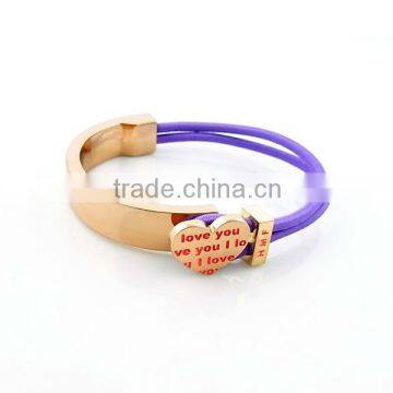 Gold plated stainless steel elastic string bracelet