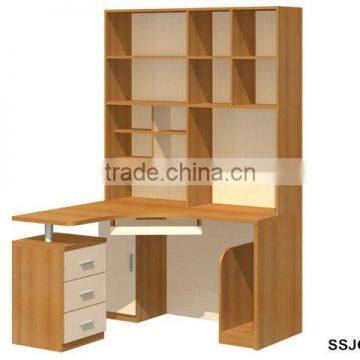 Cheap Home Wooden Bookcase with Desk