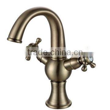 Double Handle Basin Faucet Tap Antique Bronze Finish photo-2