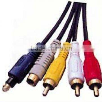 Fiber Optic Cable toslink S-VHS 3RCA plug 10ft/3M