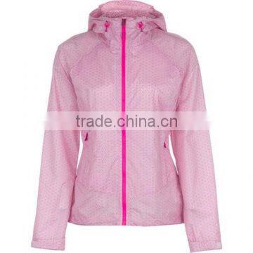 Sweet design pink windbreaker for women waterproof and breathable