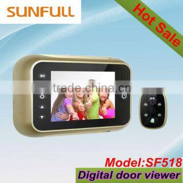 3.5 inch TFT LCD Screen Digital Door Bell With Viewer with Doorbell +View Angle120 degree+ Support Time +Date + Photo Taking