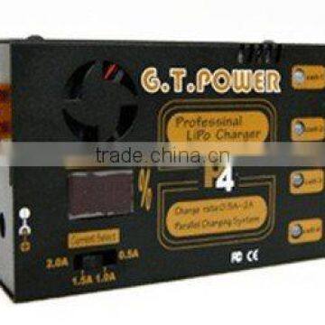 G.T.POWER 1-4S LiPO BALANCE CHARGER P4 W/battery Capacity Display