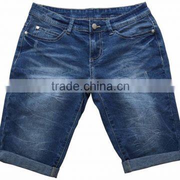 2016 new lastest design women fashion wash 3/4 jeans women denim shorts                        
                                                Quality Choice