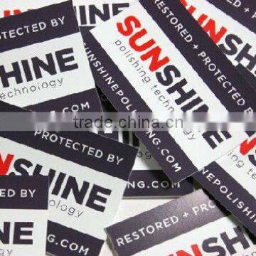 waterproof rectangle bumper decal with uv printing