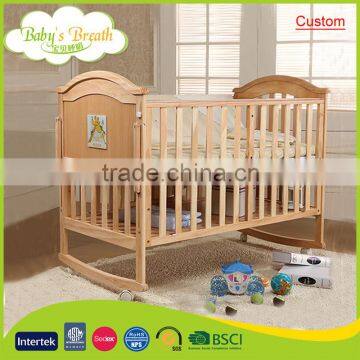 WBC-38A european style custom baby cot beech wood design baby crib cot bed