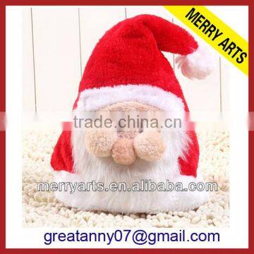 yiwu factory high quality custom decorated santa hat chrismas hats for sale