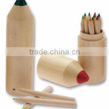 3.5'' Natural Wood Colour Pencil Set With wooden Tube