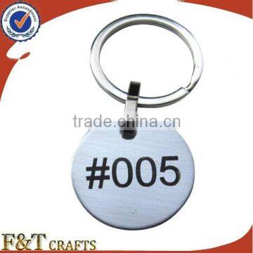 custom number printing metal keychain