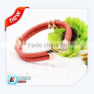 Women Best Gift Red Genuine Leather Stingray Bracelet With Rose Gold Clasp Hot Sale photo-5