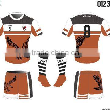 2016 custom sublimation 100% polyester Rugby suits / rugby shirt