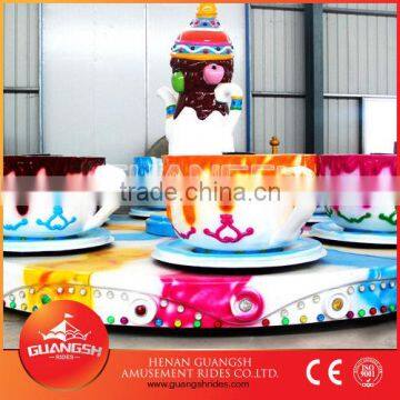 Pretty indoor kids games for sale, romantic 24 sets amusement tea cup rides for fun