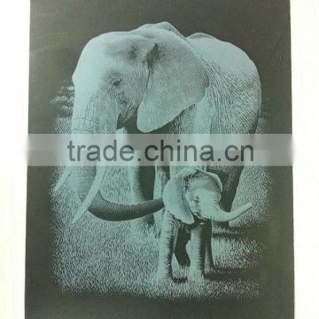 Elephant inkjet Engraving card/Scratch art foil paper/foil card/Scratch foil paper engraving art quilling art paper