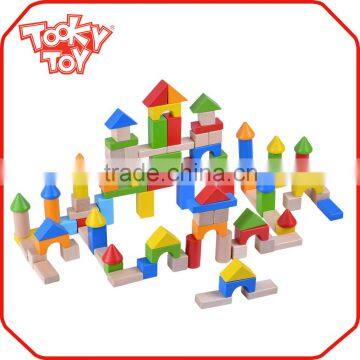 100PCS Children / Kids Square Brain Natural Craft Wooden Building Game Brick Block Toys