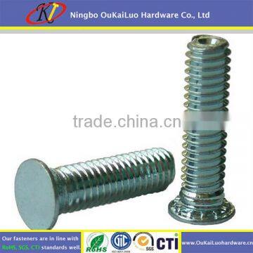 Zinc plated steel flush head self clinching studs, Self clinching fasteners