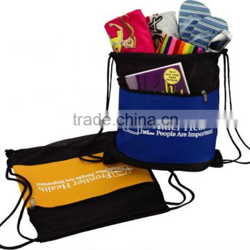 Trendy high quality insulated drawstring backpack with zipper