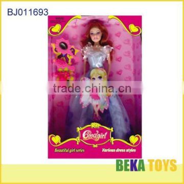 beautiful princess toy with elegant purple cloth elegant doll with cosmetic accessories