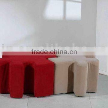 flowers ottoman/ nice footstool in fabric