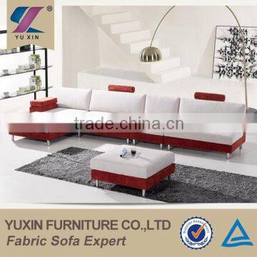 Guangzhou furniture market good sale mixed color corner sofa