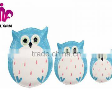 Factory directly Hand painted ceramic plates with owl design                        
                                                Quality Choice