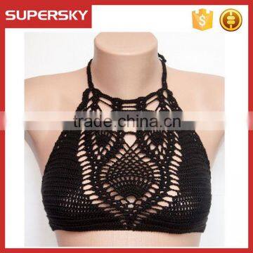 C631 Handmade crochet hollow bra classic knit crochet sexy bra