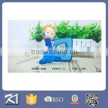 promotional gift blue color resin boy doll with toothbrush holder