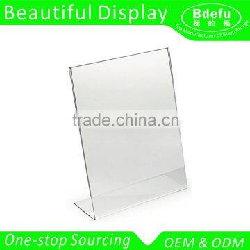 Hot sale Clear Acrylic Slant Back Ad / Sign Holder, Plastic Slanted