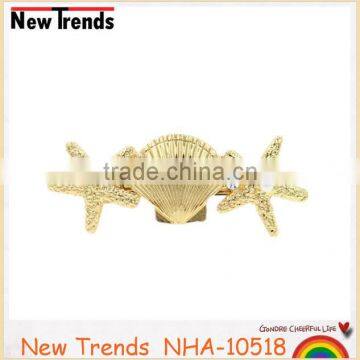 New Arrival Pearl Jewelry Gold Shell Girls Hair Accessories