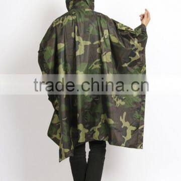 Adult military camouflage PVC raincoat poncho digital poncho for military