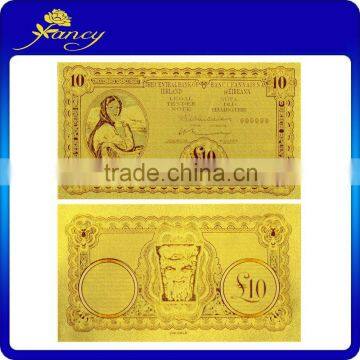 gold currency notes Hot new product 10 Ireland Polymer Banknote