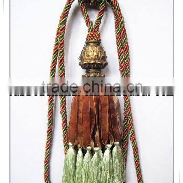 magnetic ribbon curtain tiebacks with tassels, curtain accessories wholesalers for curtain fabrics