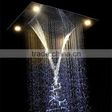 Stainless Steel Bathroom Accessories Rainfall Waterfall Water Screen Shower Head Remote Control Shower Bath photo-5
