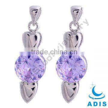 fashion big stone pendant jewelry stainless steel