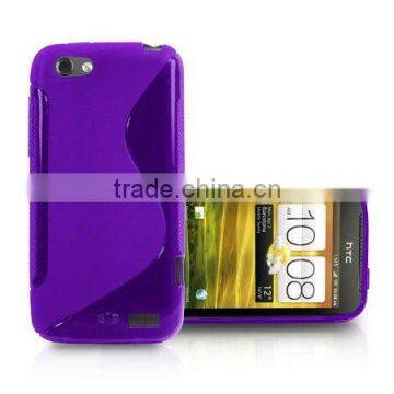 purple S-line Gel silicon Case Rubber Skin Tpu Cover For htc one v