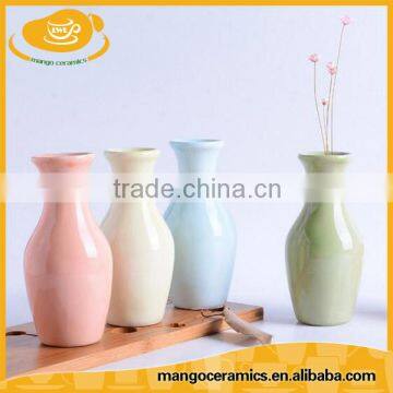 Popular modern color glaze small ceramic vase flower