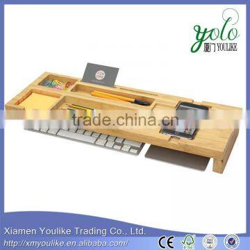 Natural Bamboo Tidy IPhone Organiser Saving Keyboard Top Desk