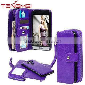 Big capacity flip wallet cell phone case for LG