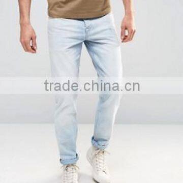 Zega Apparel wholesale designer man denim jeans with bottom folded