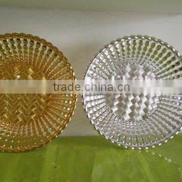 10" Round silver coated plastic plate