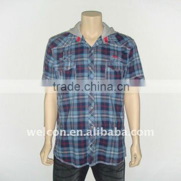 Latest Chinese OEM ODM popular 100% cotton short sleeve casual plaid men shirt